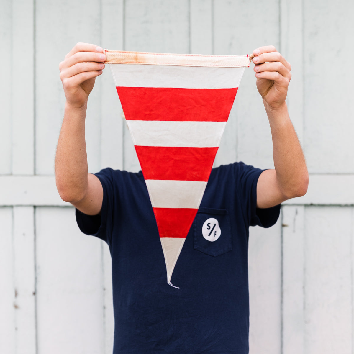 Red + Grey Stripe Flag